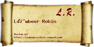 Löwbeer Robin névjegykártya
